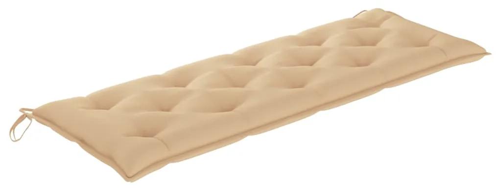 Panchina batavia con cuscino beige 150 cm legno massello teak