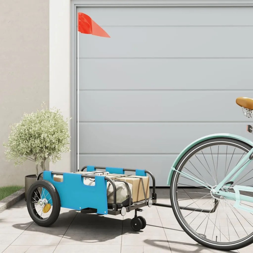 Rimorchio Da Bici Blu Oxford E Ferro /