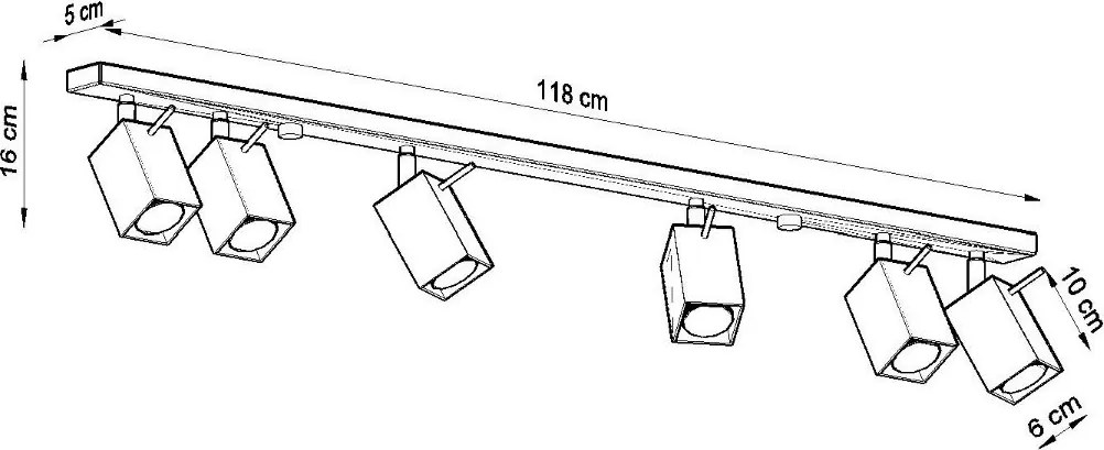 Plafoniera da Soffitto 6xGU10 MERIDA 6L Orientabile in Acciaio