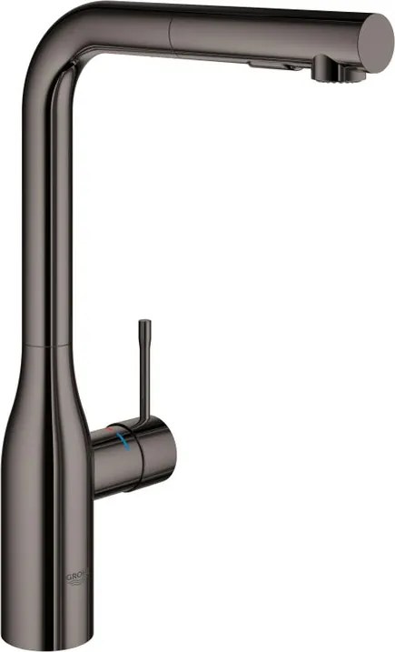 Rubinetto da cucina con doccetta a L Essence antracite lucido GROHE