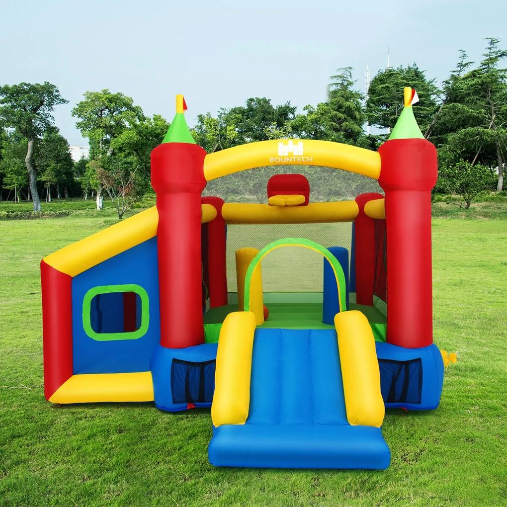 Costway Castello gonfiabile gioco per bambini con scivolo e accessori giochi da esterno e giardino 380x305x215cm