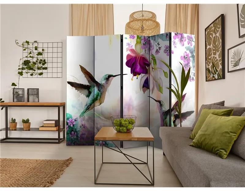 Paravento Hummingbirds and Flowers II [Room Dividers]