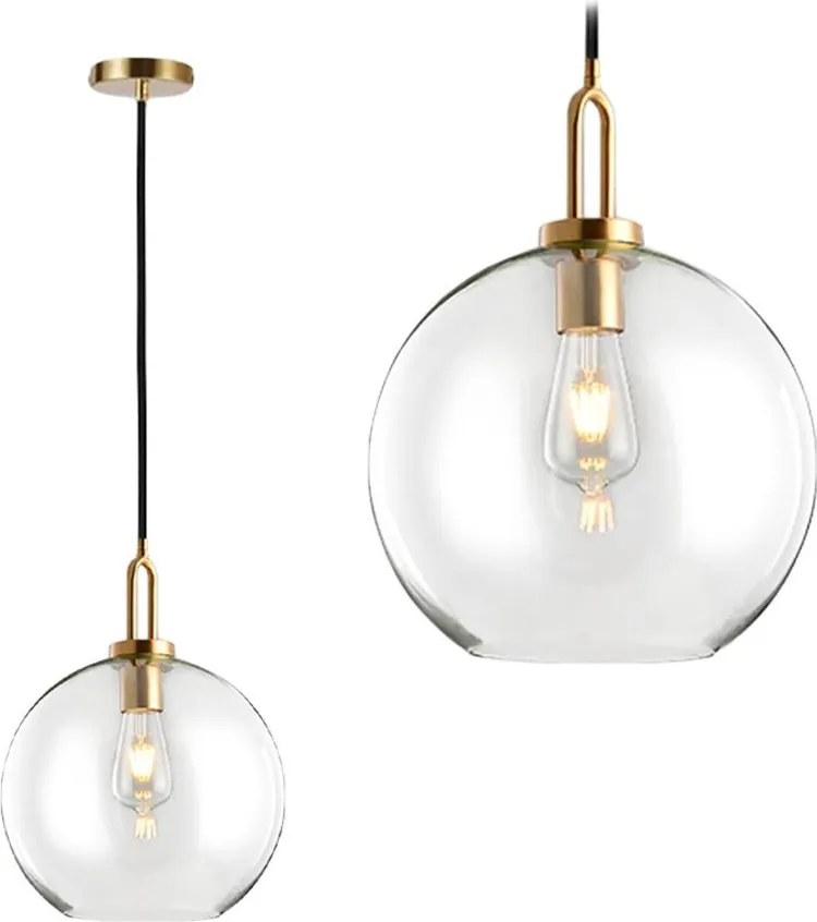 Lampada da soffitto a sospensione con sfera di vetro 25cm APP630-1CP