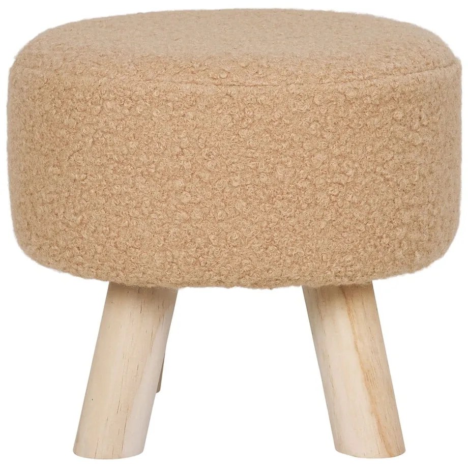 Pouf in tessuto bouclé beige Aberdeen - House Nordic