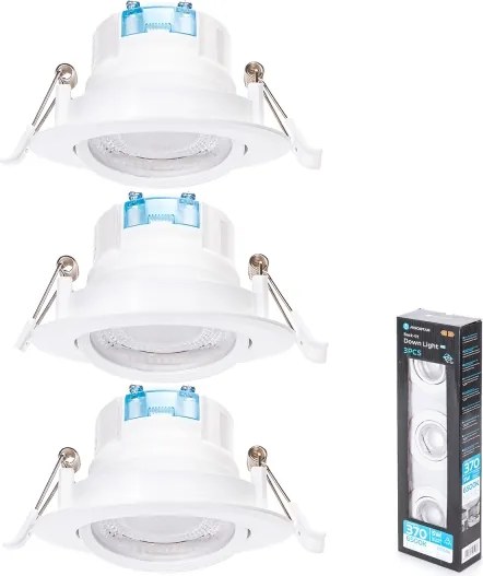 Aigostar - SET 3x faretti da incasso LED/5W/230V 6500K Ø 8,5 cm Bianco