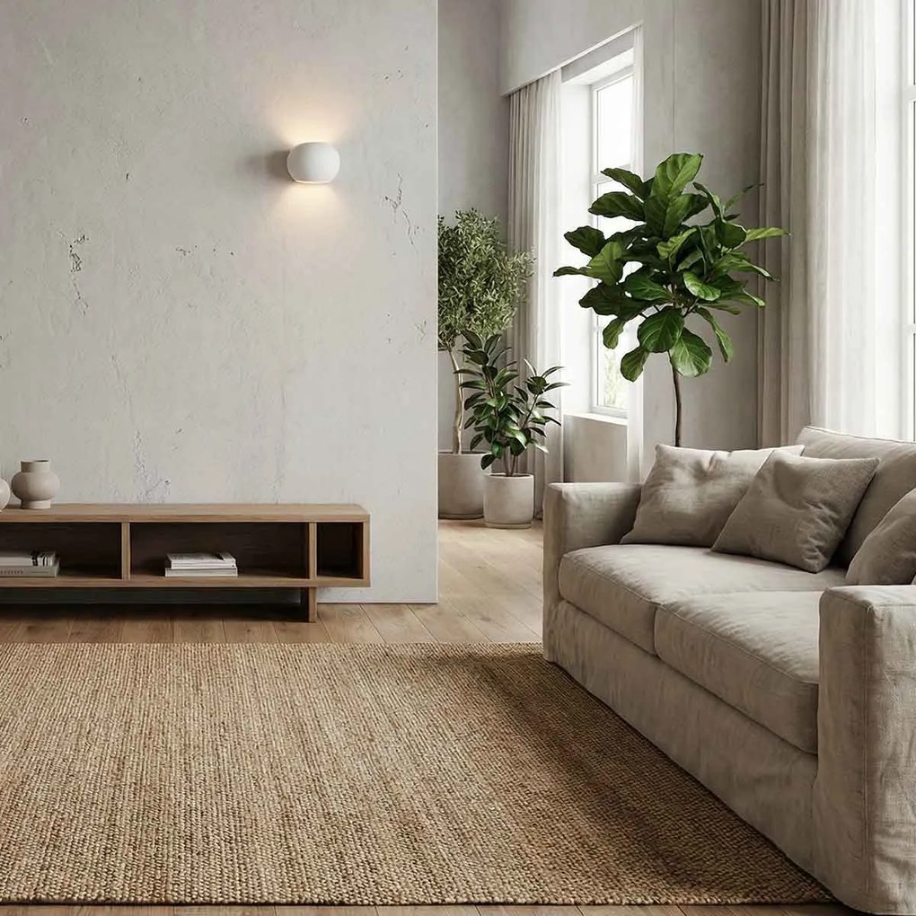 Applique da Parete G9 Curva GLOBE in Gesso Pitturabile