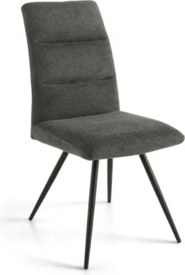 Sedia da cucina in tessuto Grigio Fumo gambe metallo HILL set 2 pezzi