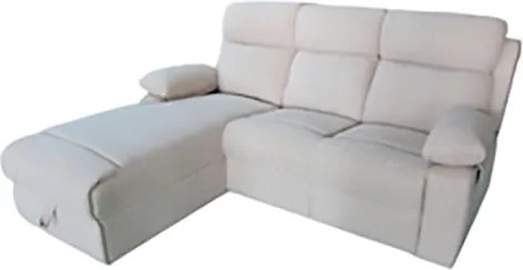 Divano Angolare Recliner 3 Post Con Penisola Contenitore Destra Beige