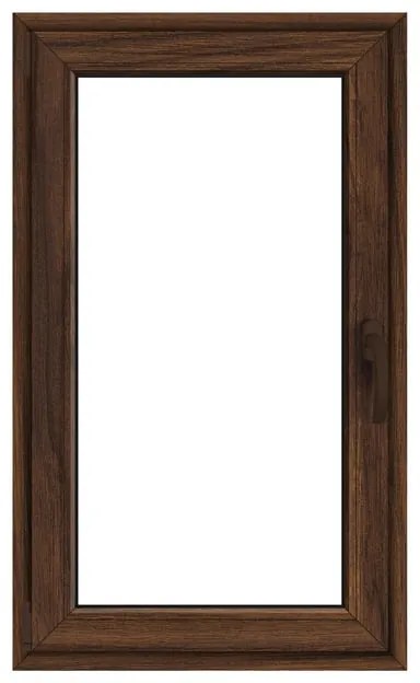 Finestra in PVC effetto legno noce L 80 x H 140 cm, 1 anta apertura a sinistra