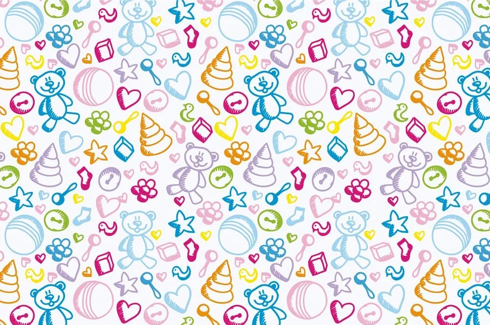 Carta da parati – Giocattoli in colori pastello