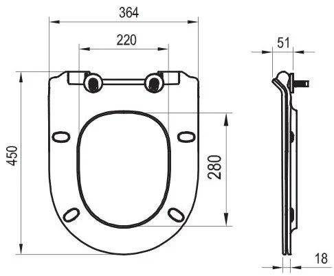 Ravak X01862 - Sedile WC a chiusura rallentata SoftClose VITA SLIM, nero