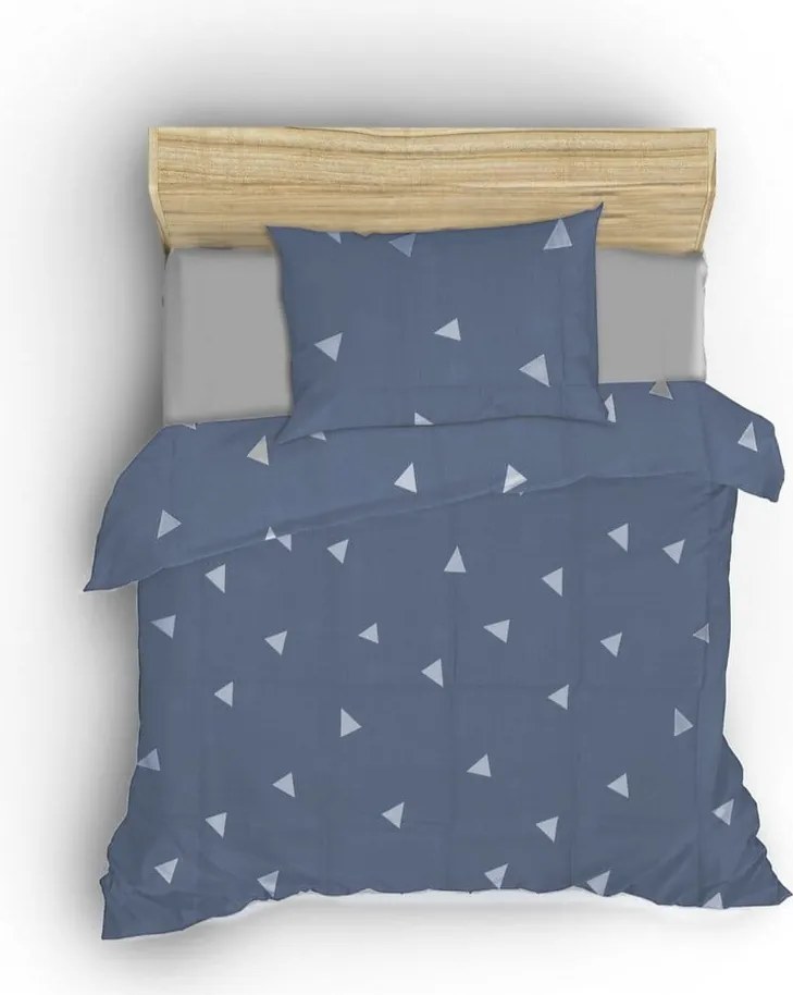 Set copripiumino e federa blu per letto matrimoniale 200x200 cm Üçgen – Mijolnir