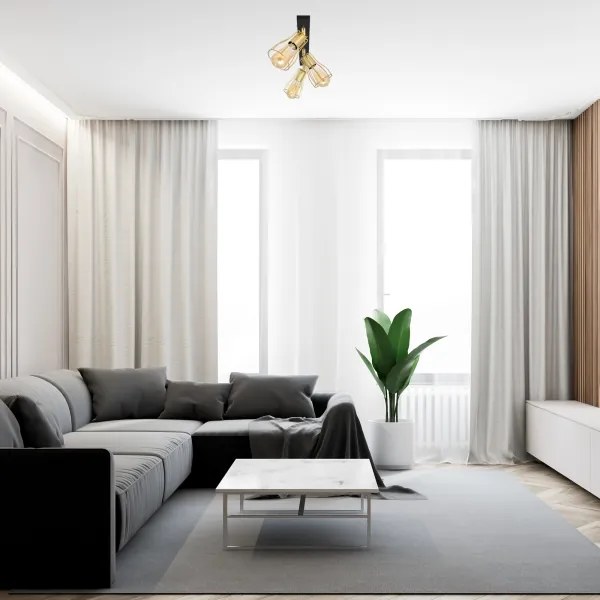 Faretto TUBE 3xE27/15W/230V oro/nero