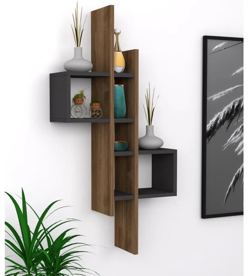 Mensola da parete EMSE 108x53,8 cm marrone/antracite