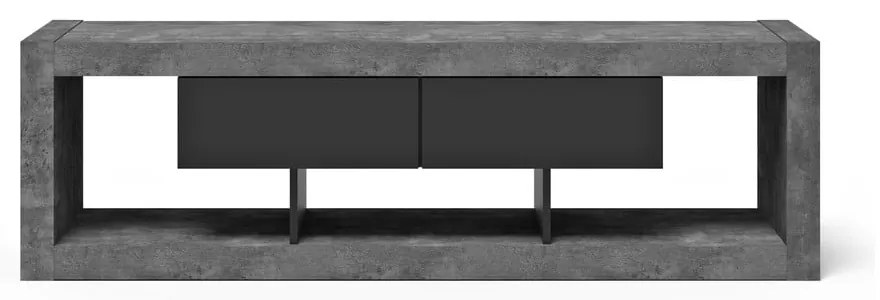 Tavolo TV grigio-nero in cemento 175x52 cm Nara - TemaHome
