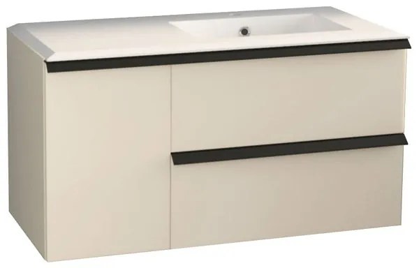 Mobile sottolavabo e lavabo Rodi cotone L 105 x H 57 x P 46 cm