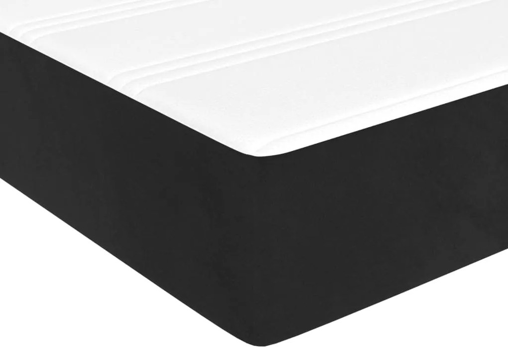 Materasso a molle insacchettate nero 140x220x20 cm in velluto