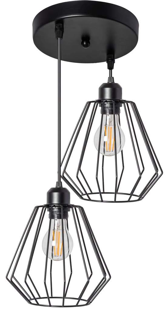 Lampada Da Soffitto Pensile Doppia Metallico Loft 392196