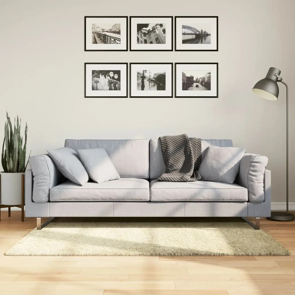 Tappeto Shaggy Pamplona A Pelo Lungo Moderno Oro 80x150 Cm /