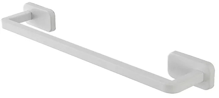 Portasciugamani a muro 45 cm in acciaio inox bianco con doppio fissaggio