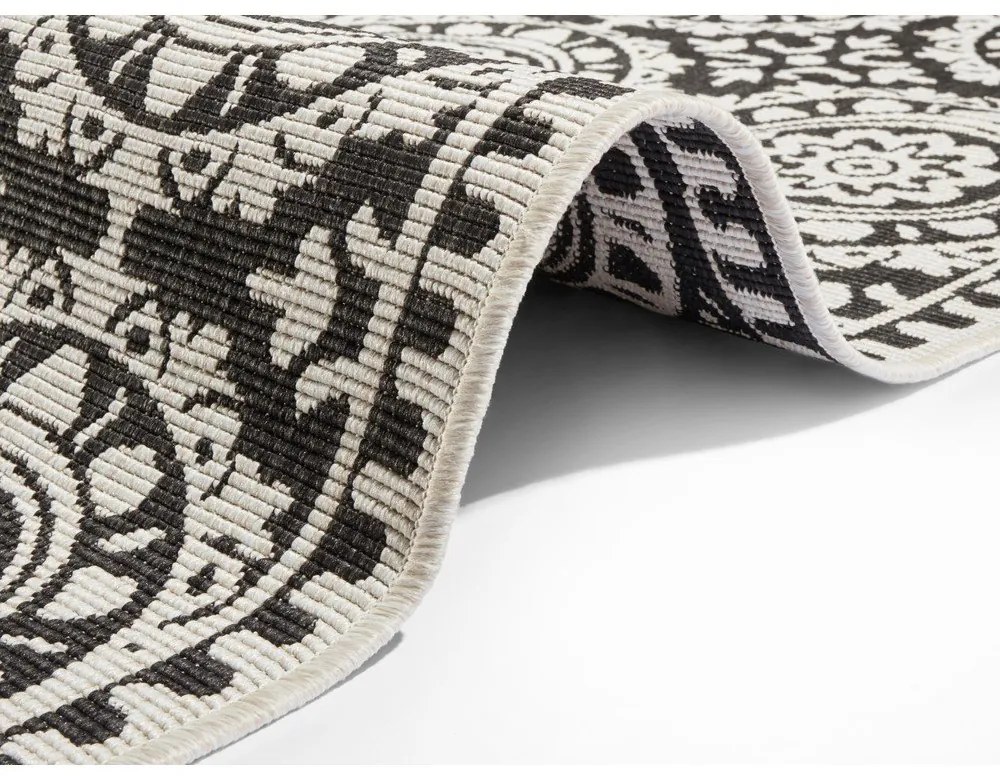 Tappeto da esterno nero e crema , 80 x 350 cm Jardin - NORTHRUGS