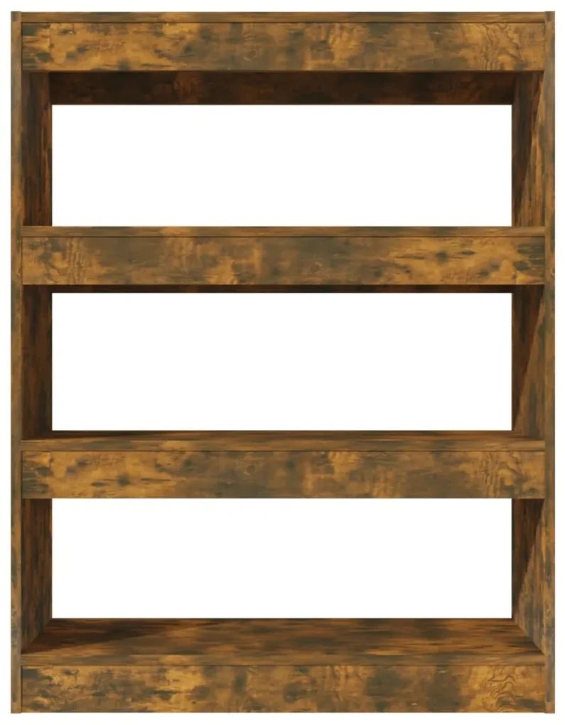 Libreria/divisorio rovere fumo 80x30x103 cm legno multistrato