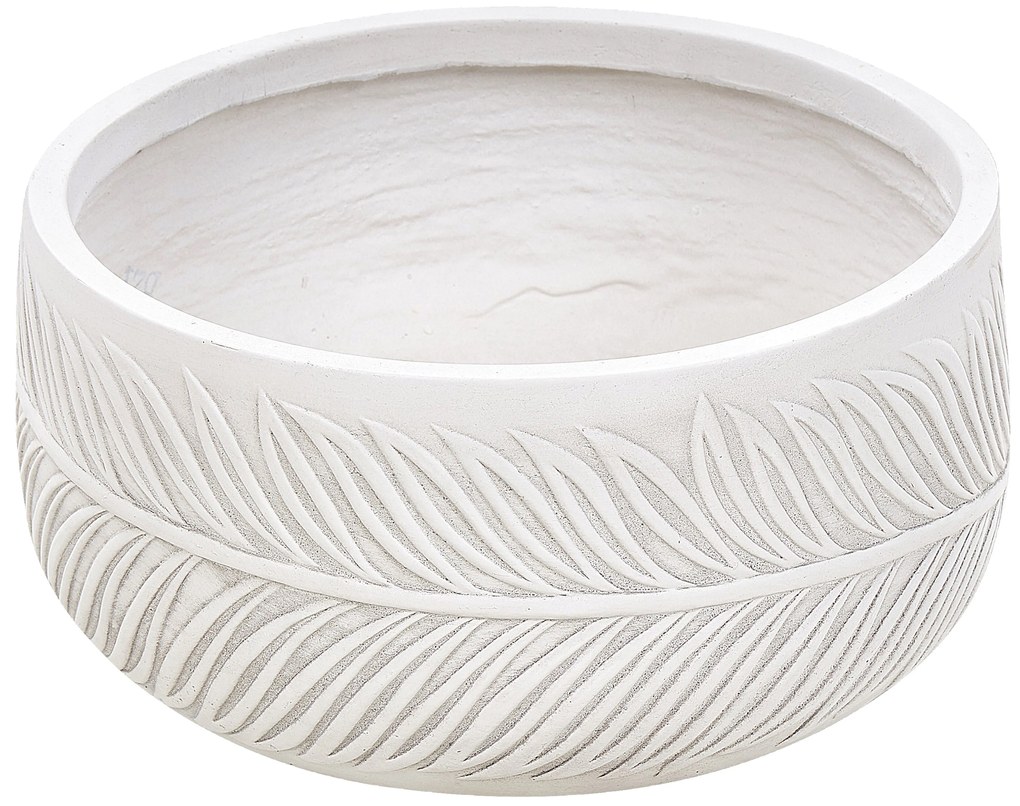Vaso da fiori argilla bianco sporco 35 x 35 x 19 cm FTERO Beliani