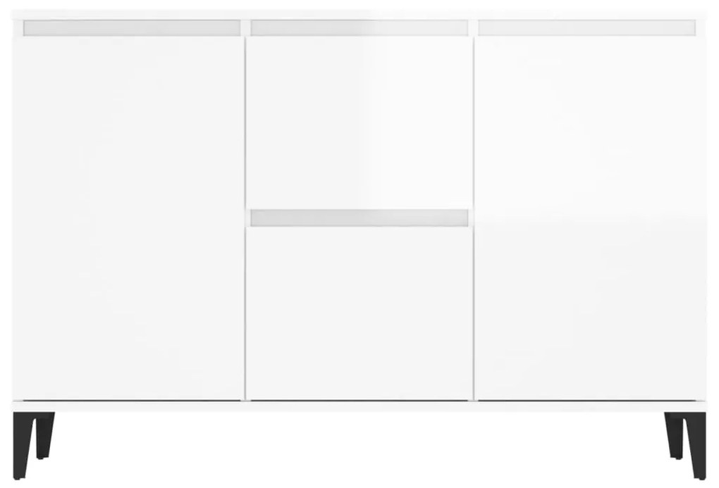 Credenza Bianco Lucido 104x35x70 cm in Legno Multistrato