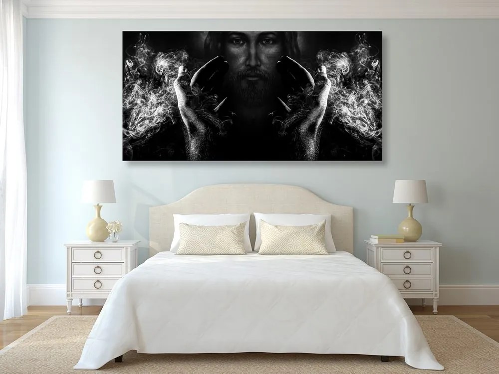Quadro su tela – Fede in Gesù in bianco e nero