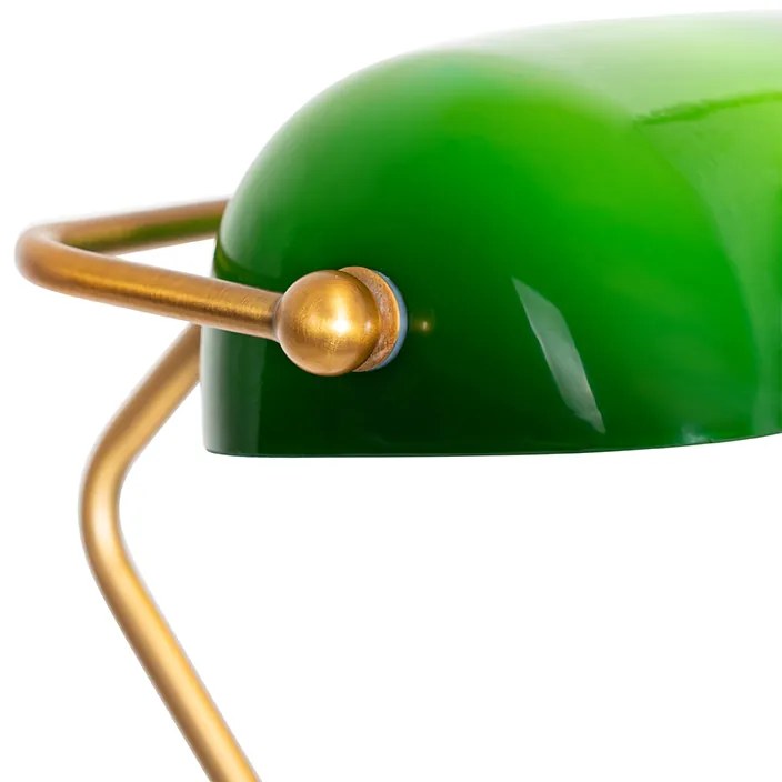 Lampada da terra Smart Banker bronzo con vetro verde incl. WiFi A60