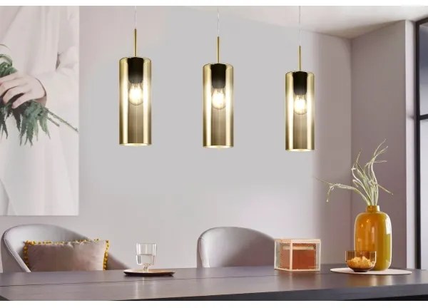 Eglo 98697 - Lampadario a sospensione con filo SELVINO 3xE27/15W/230V