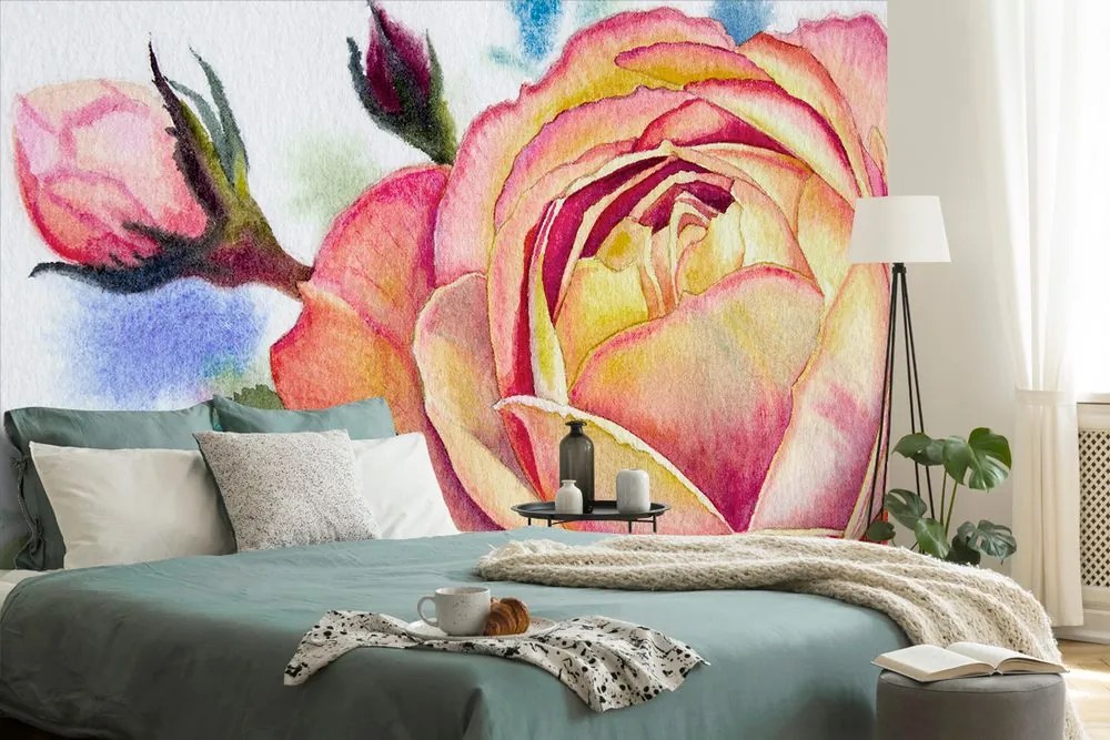 Carta da parati – Rose disegnate