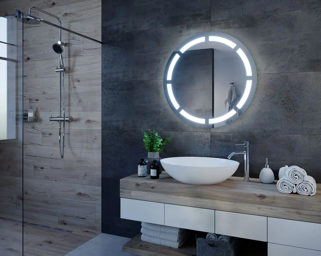 Specchio rotondo con illuminazione LED C2