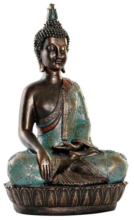 Statua Decorativa DKD Home Decor Buddha Turchese Resina (29 x 20 x 45,5 cm)