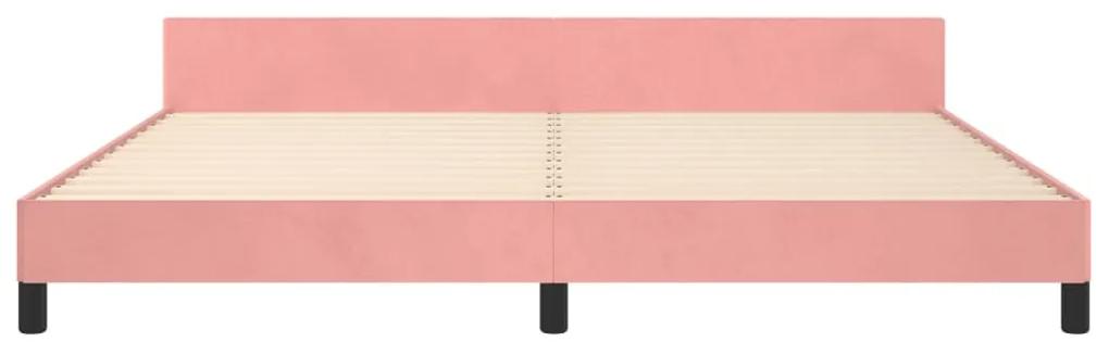 Giroletto con testiera rosa 200x200 cm in velluto