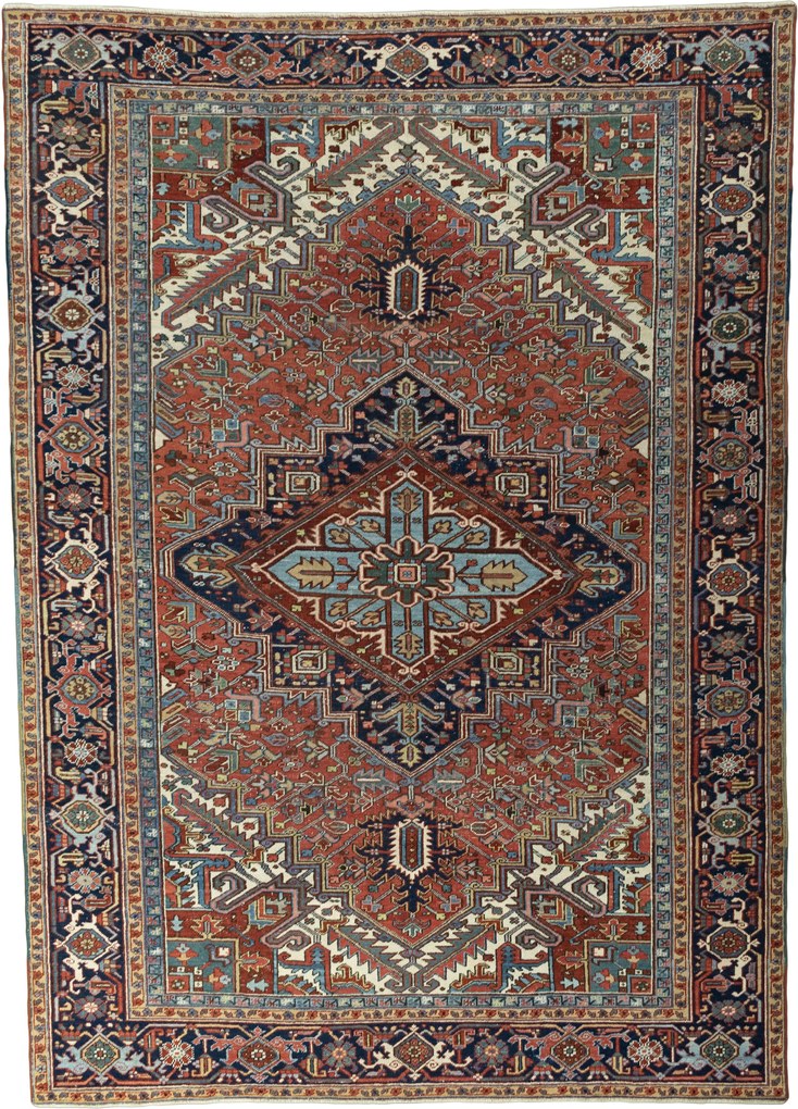 Heriz Tappeto persiano 380 x 270 Rosso (Iran) Annodato A Mano