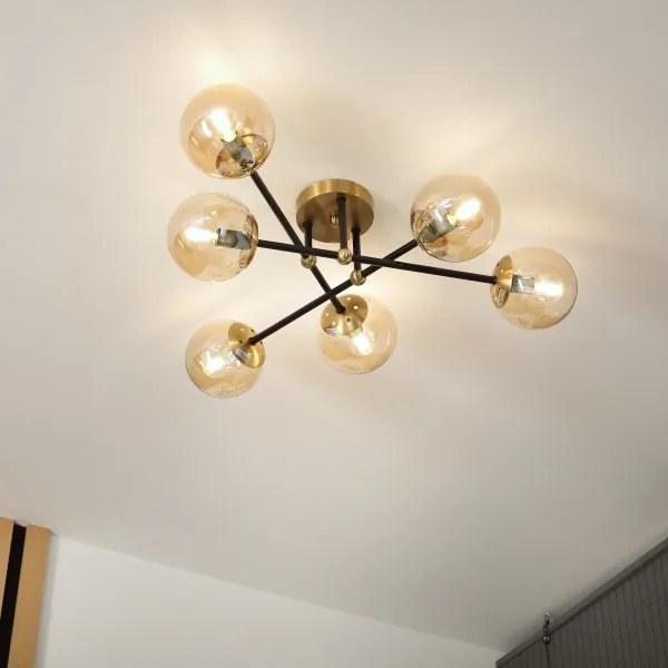 Brilagi - Lampadario da soffitto MALIVA 6xE14/15W/230V dorato