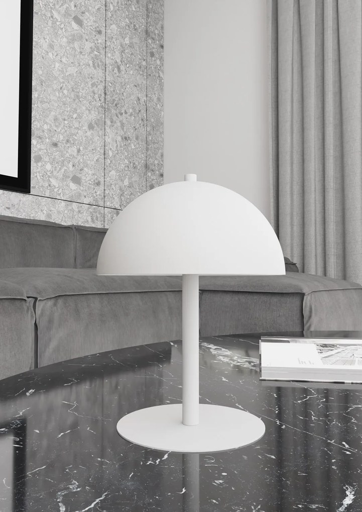 Lampada Da Tavolo Moderna Demetra Acciaio Bianco 2 Luci G9 Ip20