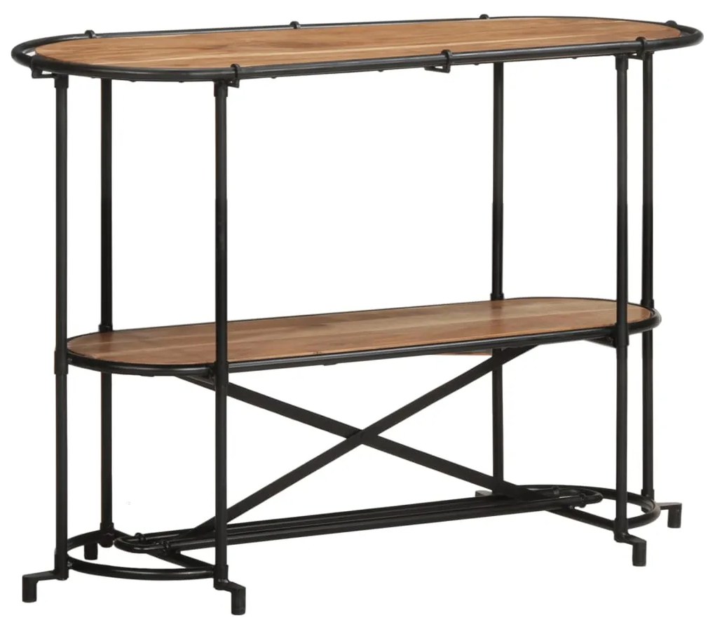 Tavolo Consolle 110x42x76 Cm İn Legno Massello Di Acacia /