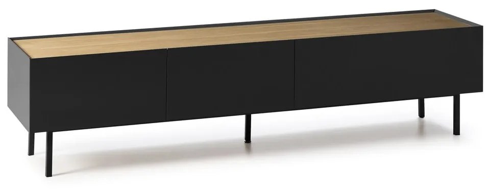 Tavolo TV in rovere nero e naturale 180x45 cm Arista - Teulat