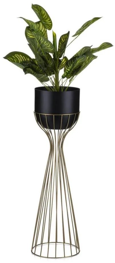 Vaso da fiori in metallo LOFT 68x20 cm oro/nero