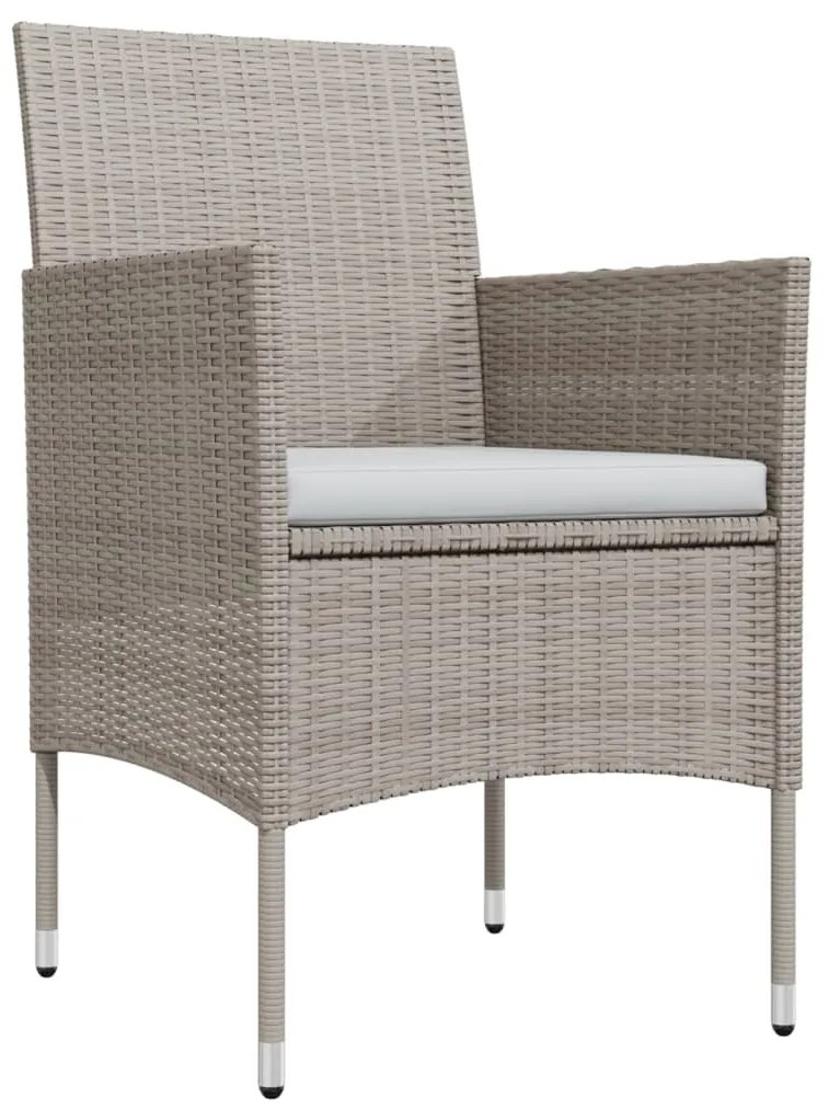 Set da pranzo per giardino 9 pz con cuscini beige e nero