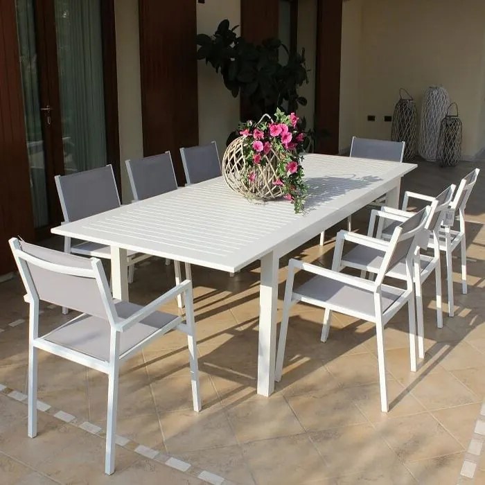 ARGENTUM - tavolo da giardino allungabile in alluminio da 220