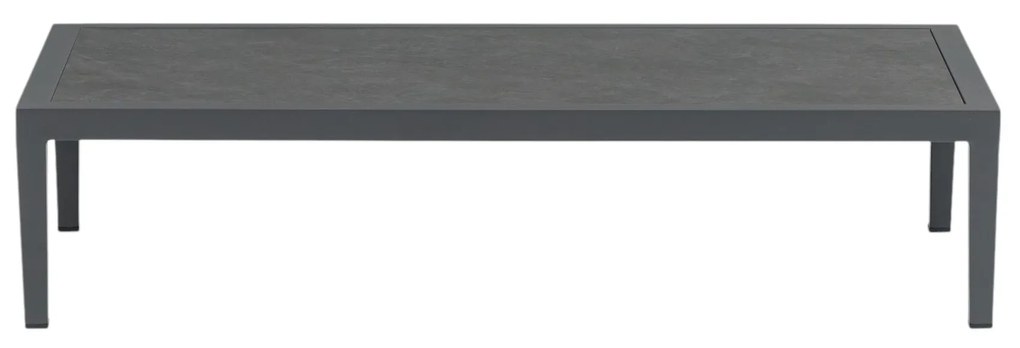 ESCONDIDO - salotto con struttura in alluminio antracite e corda in pvc, tavolino effetto pietra