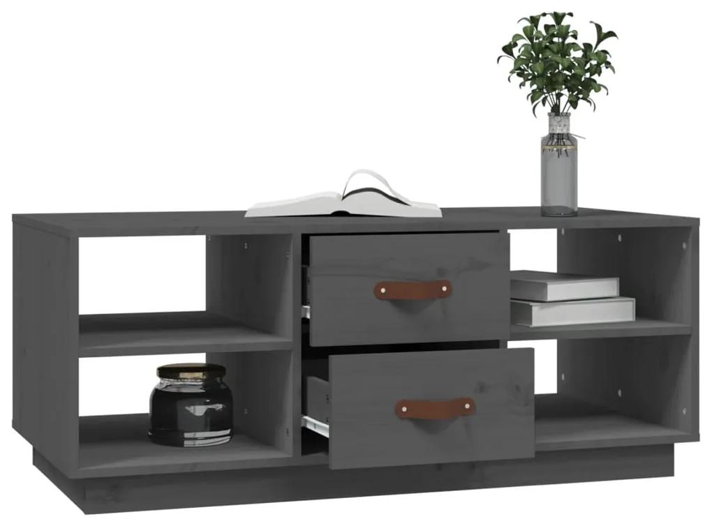 Tavolino da salotto grigio 100x50x41 cm legno massello di pino