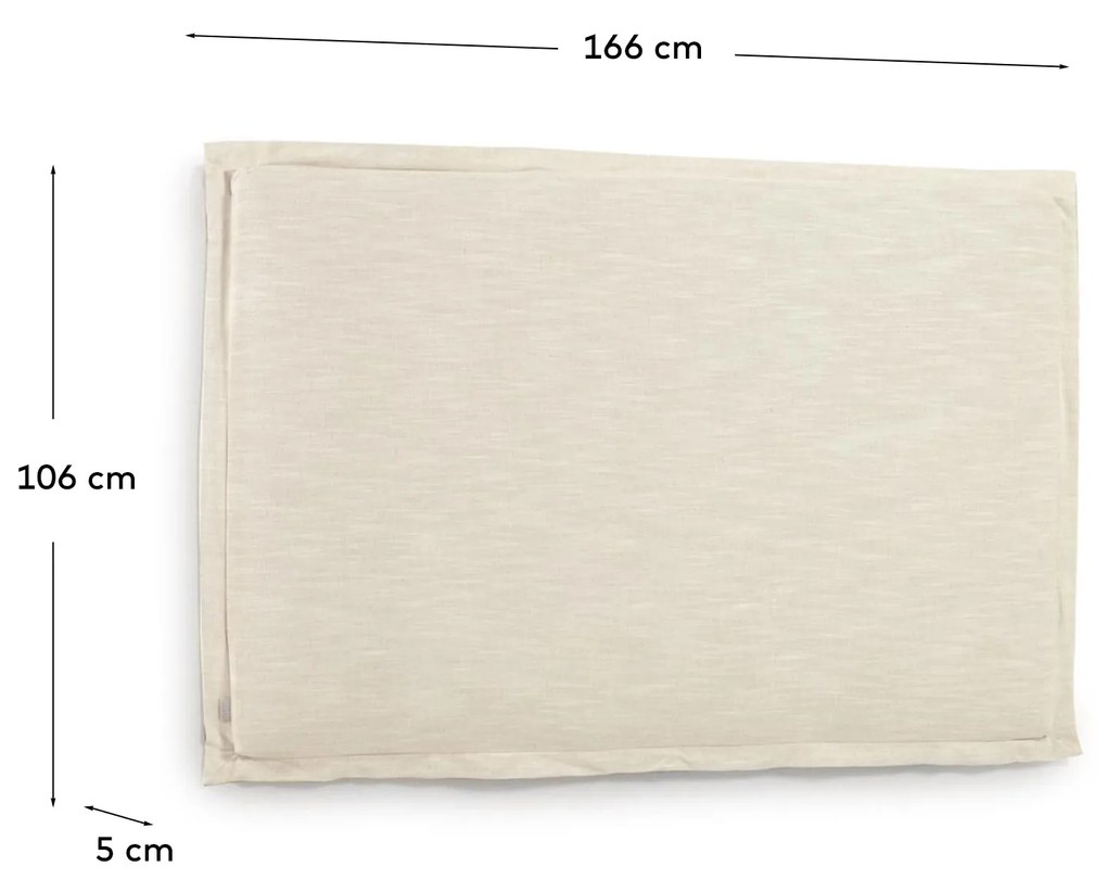 Kave Home - Testiera sfoderabile Tanit in lino bianco per letto da 160 cm