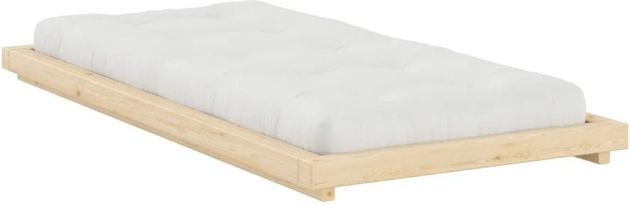 Letto singolo di colore naturale in pino massiccio senza testiera con rete inclusa 90x200 cm Dock – Karup