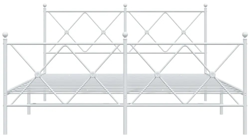 Giroletto con testiera e pediera metallo bianco 160x200 cm