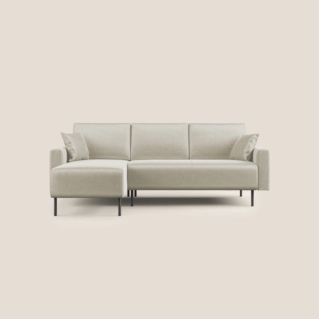 Arthur divano moderno angolare in velluto morbido impermeabile T01