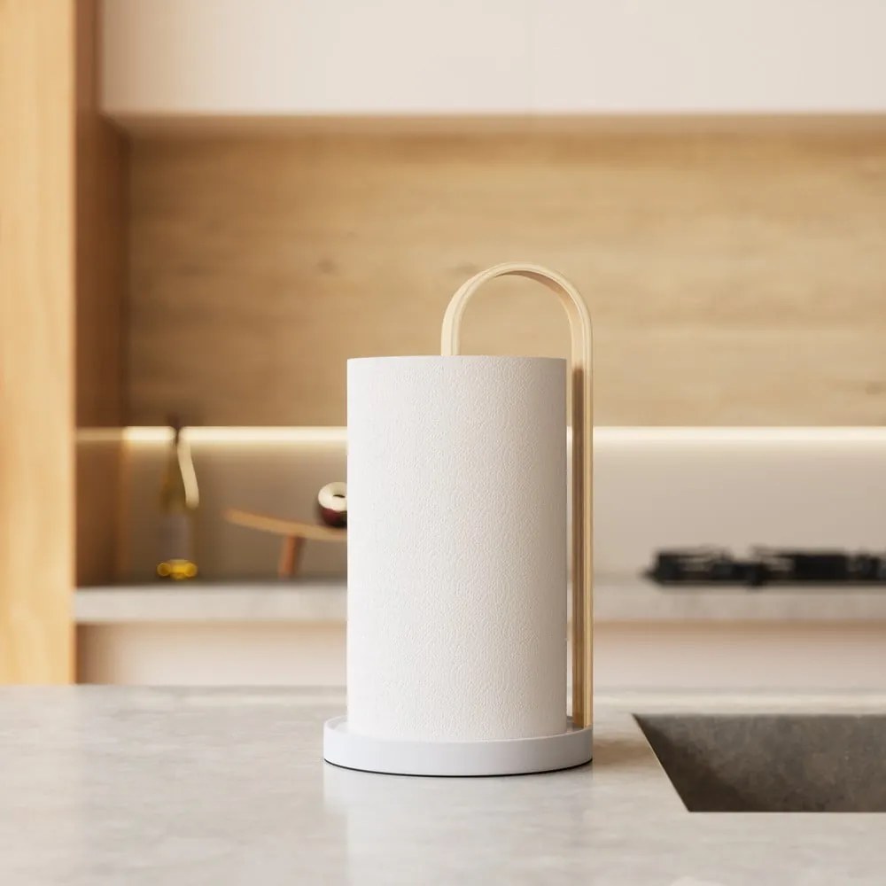 Portarotolo da cucina verticale in legno bianco ø 17 cm Bellwood – Umbra